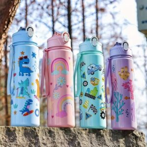 750ml Kids Cartoon Travel friendly Leak proof water Bottle 3-10 Years
