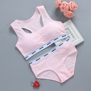 Girls Sports Bra Set (2) Girls Sports Bra Set Pink