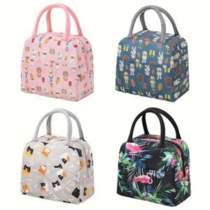 Insulated Floral Lunch bags (1) Insulated Floral Lunch bags Flamingo