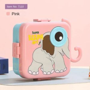 Kids 3D Bento Lunchbox (4) Kids 3D Bento Lunchbox Pink Elephant