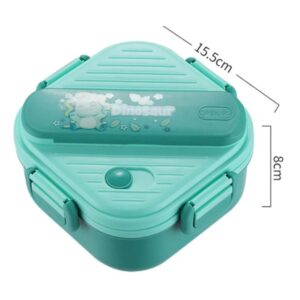Kids Double Layered Leakproof Bento Kids Double Layered Leakproof Bento Green Dinosaur