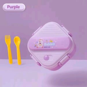 Kids Double Layered Leakproof Bento (2) Kids Double Layered Leakproof Bento Purple Rabbit