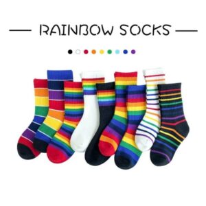 Rainbow Cotton Fashion Socks Large (1) Rainbow Cotton Fashion Socks Large