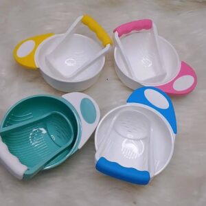 mashing000 2 piece Baby Weaning Mashing Bowls Green