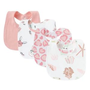 4pc Baby Cotton Bib Set Pink