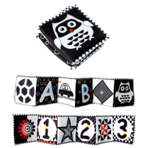 owl cloth book Baby High Contrast Double Sided Visual Stimulation Cloth Book OWL