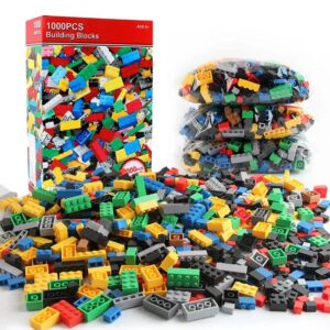 1000pcs LEGO00 1000PCS Building Blocks Set – Classic Bricks Compatible with Major Brands, 12 Assorted Shapes & Colors, STEM Creative Construction Toy for Kids Ages 6+